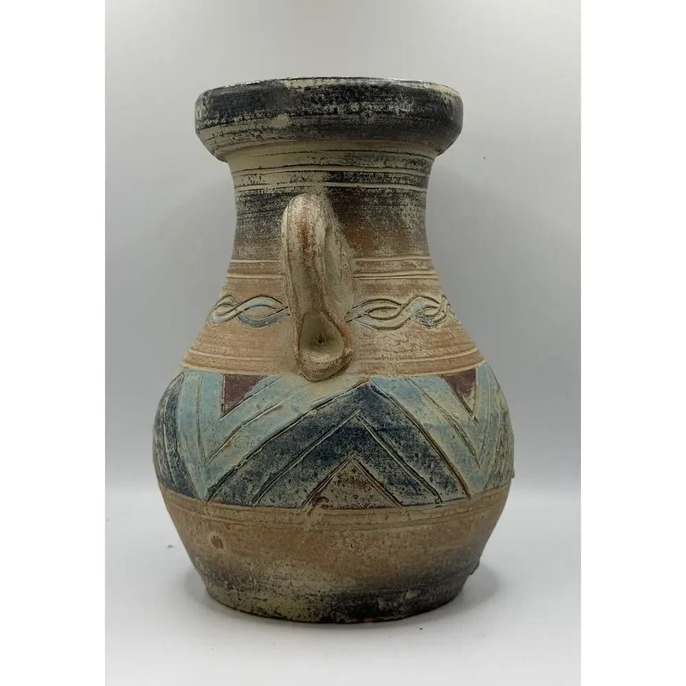 Vintage Olla Vase Hand Thrown Studio Pottery Sgraffito Southwestern